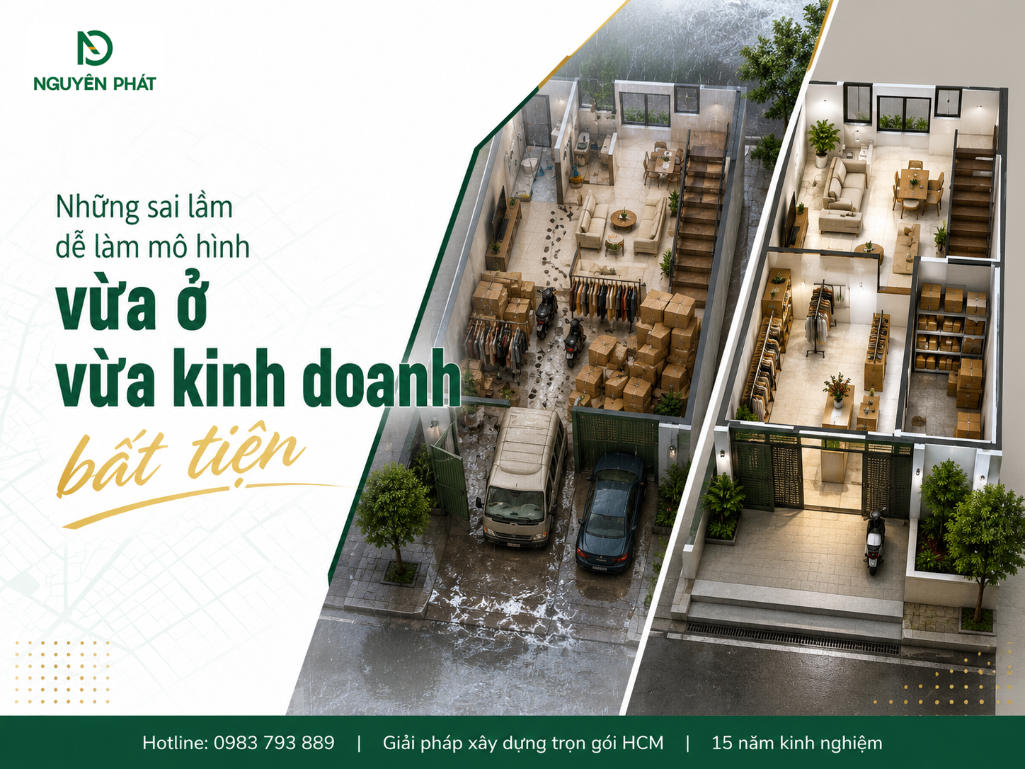 Những sai lầm dễ làm mô hình vừa ở vừa kinh doanh bất tiện